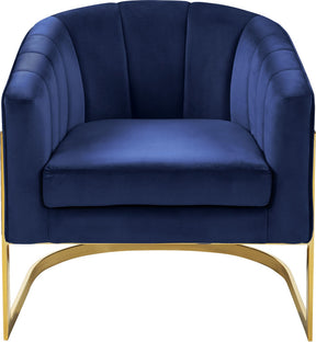Meridian Furniture Carter Navy Velvet Accent Chair