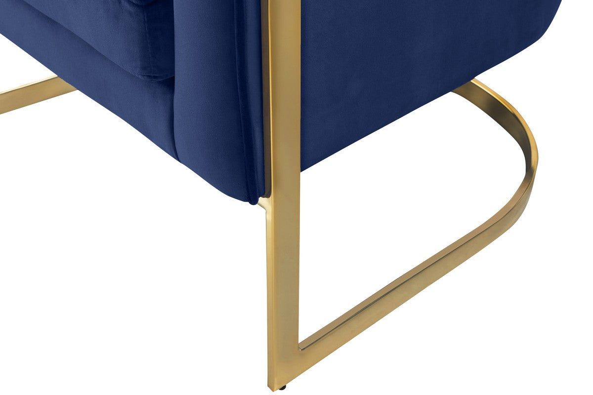Meridian Furniture Carter Navy Velvet Accent Chair