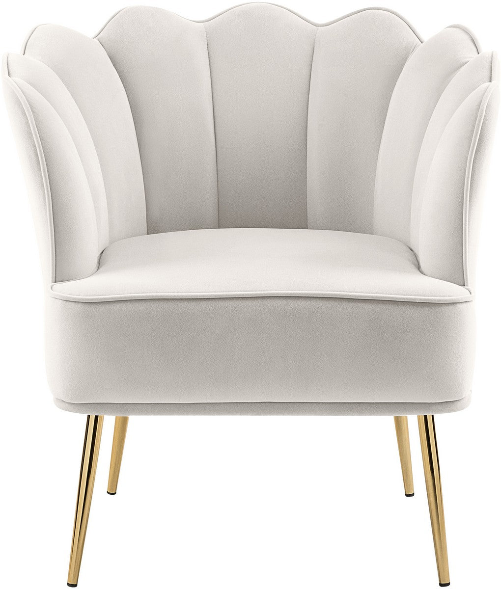 Meridian Furniture Jester Cream Velvet Accent Chair