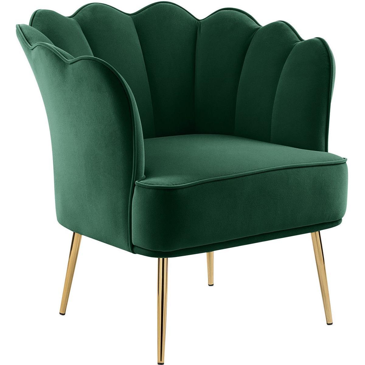 Meridian Furniture Jester Green Velvet Accent ChairMeridian Furniture - Accent Chair - Minimal And Modern - 1