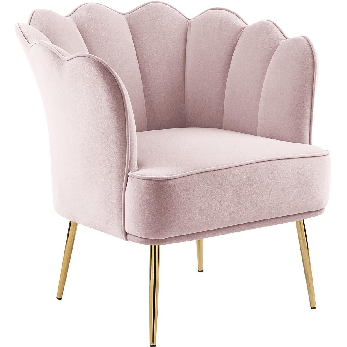 Meridian Furniture Jester Pink Velvet Accent ChairMeridian Furniture - Accent Chair - Minimal And Modern - 1