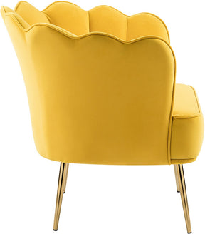 Meridian Furniture Jester Yellow Velvet Accent Chair