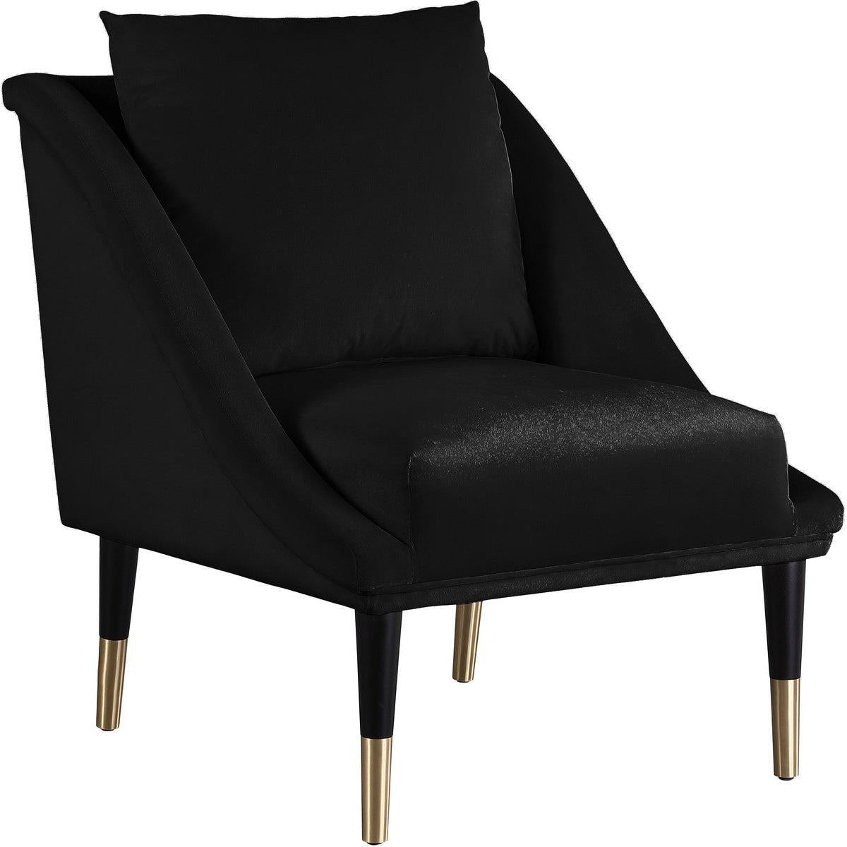 Meridian Furniture Elegante Black Velvet Accent ChairMeridian Furniture - Accent Chair - Minimal And Modern - 1