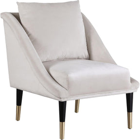Meridian Furniture Elegante Cream Velvet Accent ChairMeridian Furniture - Accent Chair - Minimal And Modern - 1