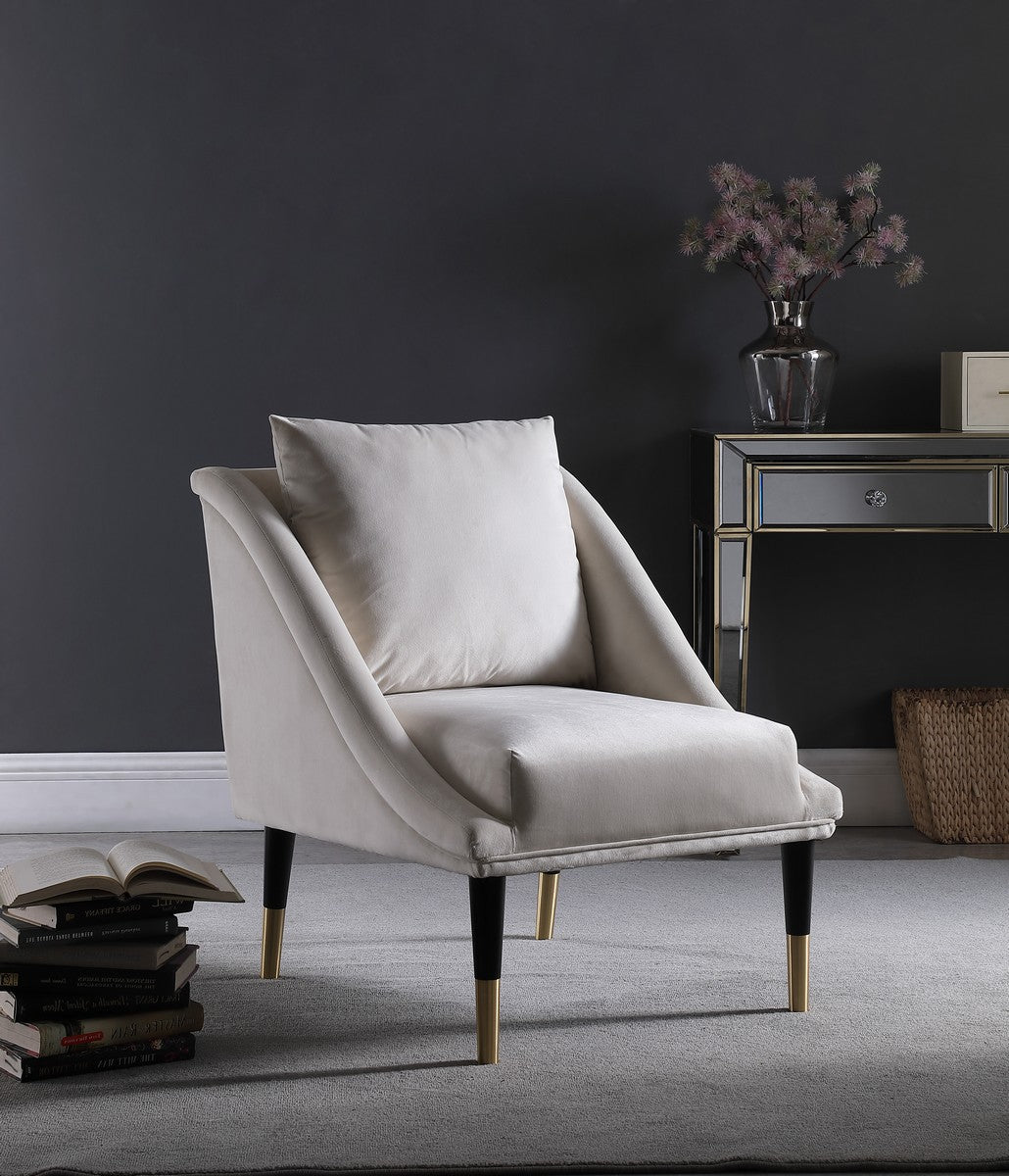 Meridian Furniture Elegante Cream Velvet Accent Chair
