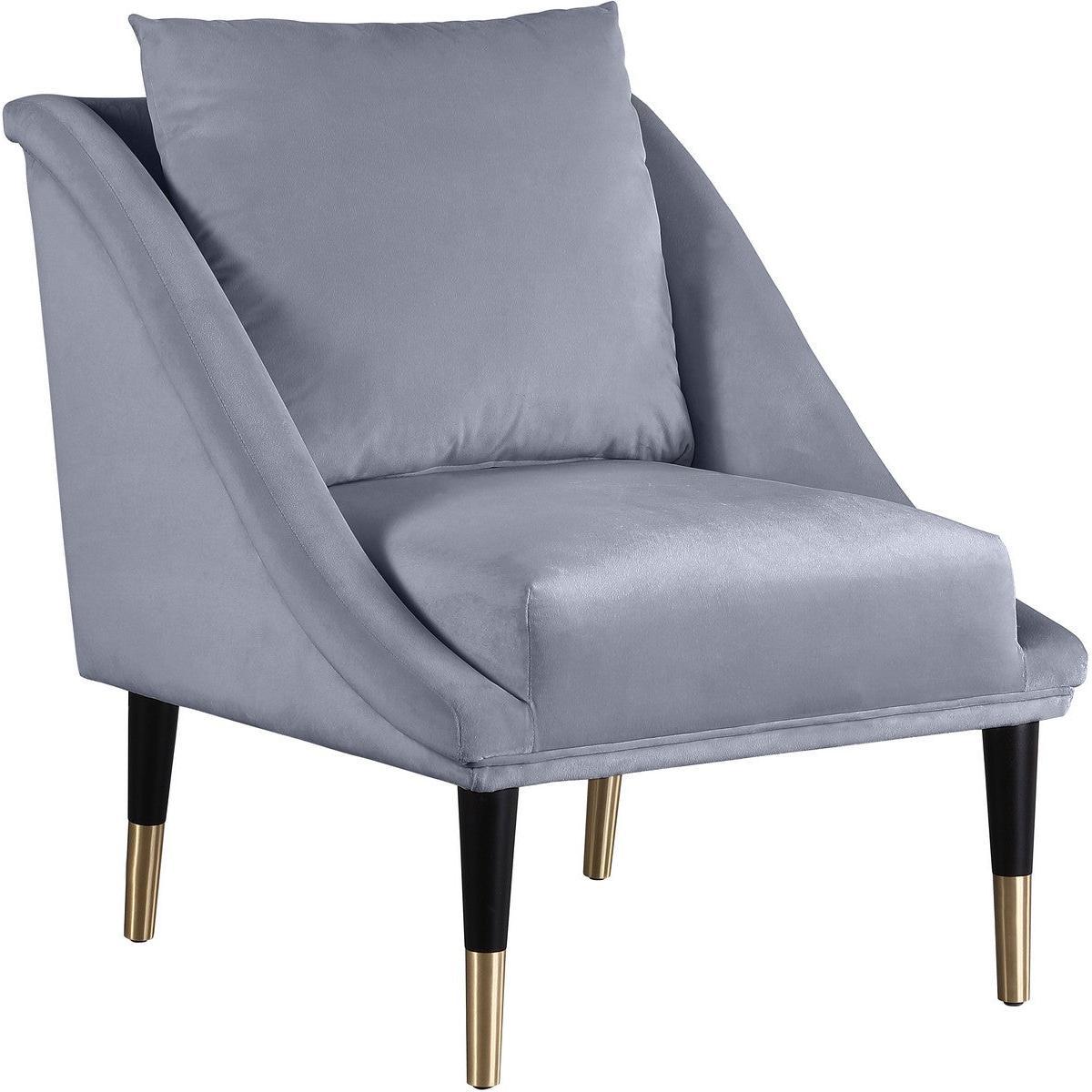 Meridian Furniture Elegante Grey Velvet Accent ChairMeridian Furniture - Accent Chair - Minimal And Modern - 1