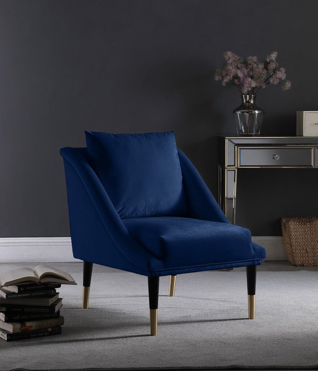 Meridian Furniture Elegante Navy Velvet Accent Chair