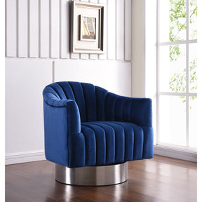 Meridian Furniture Farrah Navy Velvet Accent Chair-Minimal & Modern