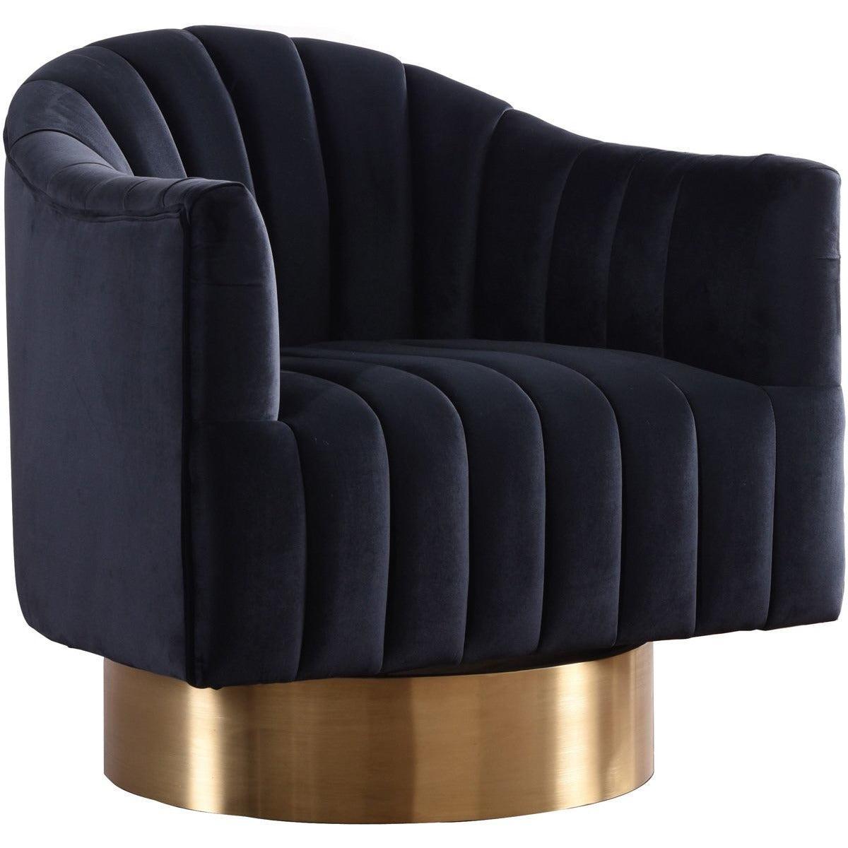 Meridian Furniture Farrah Black Velvet Accent ChairMeridian Furniture - Accent Chair - Minimal And Modern - 1