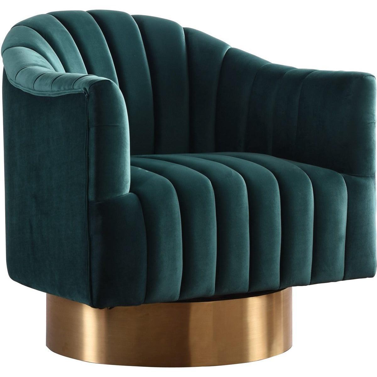 Meridian Furniture Farrah Green Velvet Accent ChairMeridian Furniture - Accent Chair - Minimal And Modern - 1
