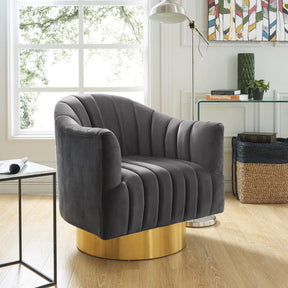 Meridian Furniture Farrah Grey Velvet Accent Chair-Minimal & Modern
