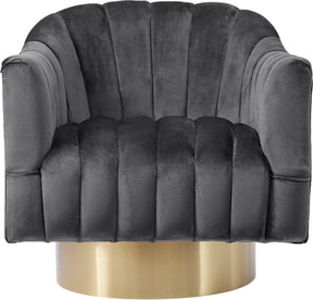 Meridian Furniture Farrah Grey Velvet Accent Chair