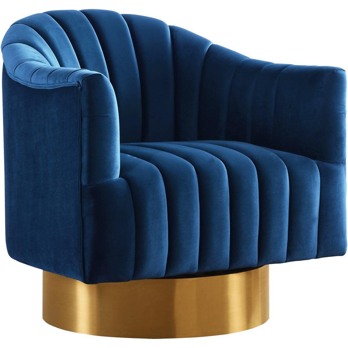 Meridian Furniture Farrah Navy Velvet Accent ChairMeridian Furniture - Accent Chair - Minimal And Modern - 1