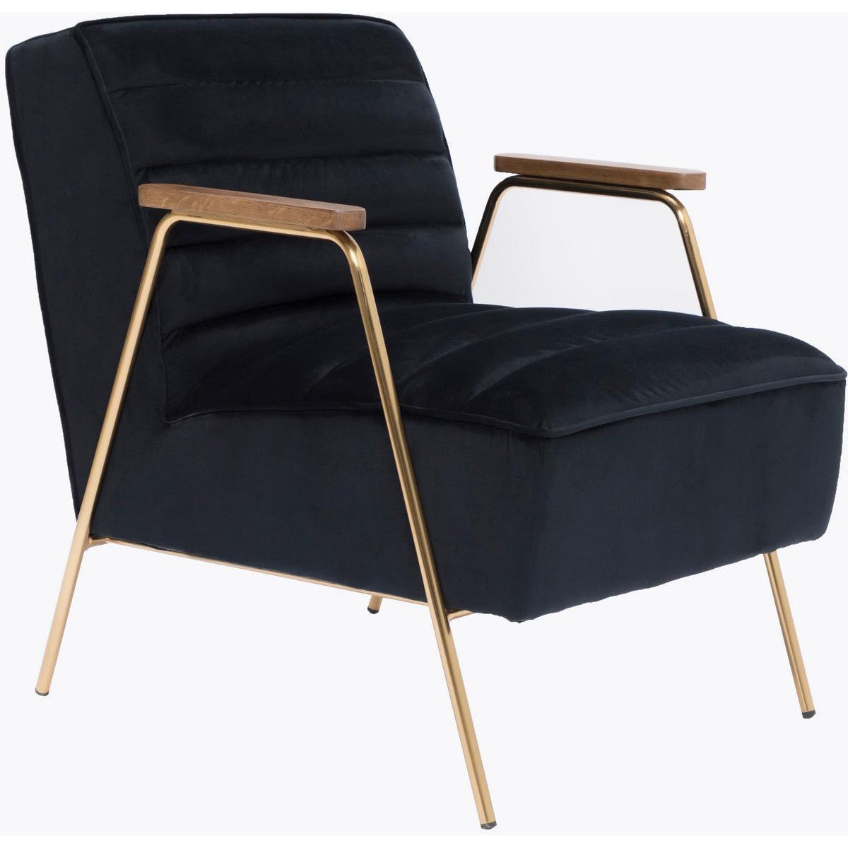 Meridian Furniture Woodford Black Velvet Accent ChairMeridian Furniture - Accent Chair - Minimal And Modern - 1
