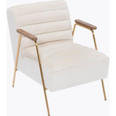 Meridian Furniture Woodford Cream Velvet Accent ChairMeridian Furniture - Accent Chair - Minimal And Modern - 1