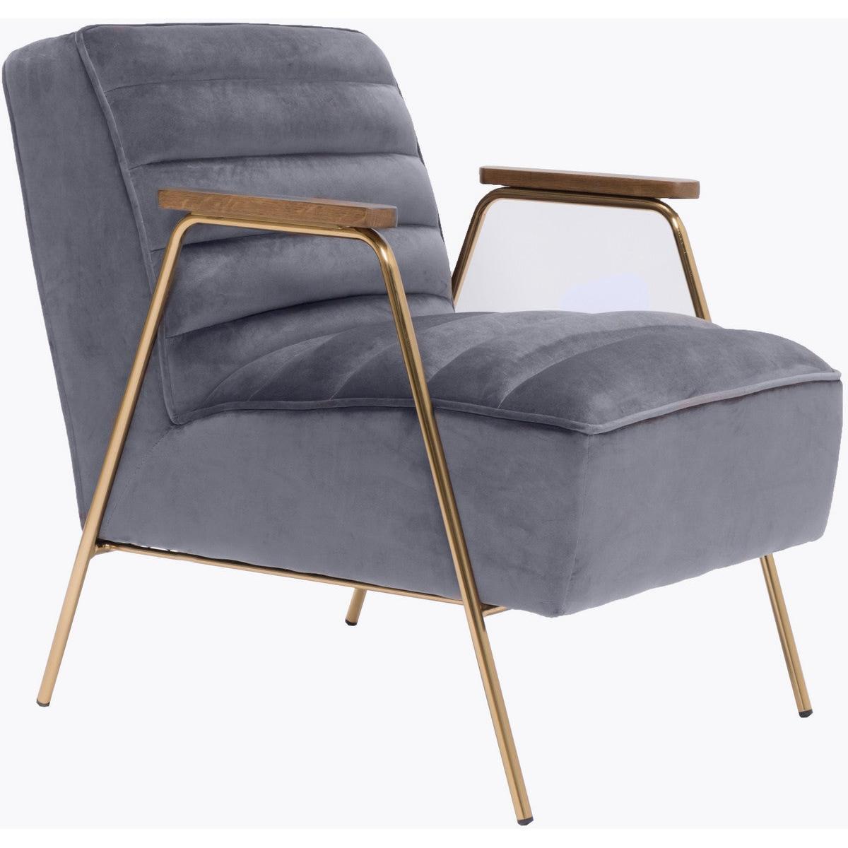 Meridian Furniture Woodford Grey Velvet Accent ChairMeridian Furniture - Accent Chair - Minimal And Modern - 1
