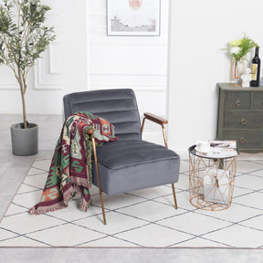 Meridian Furniture Woodford Grey Velvet Accent Chair