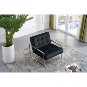 Meridian Furniture Alexis Black Velvet Accent Chair-Minimal & Modern