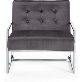 Meridian Furniture Alexis Grey Velvet Accent Chair-Minimal & Modern