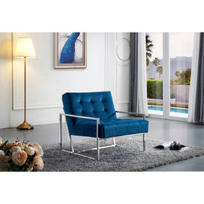 Meridian Furniture Alexis Navy Velvet Accent Chair-Minimal & Modern