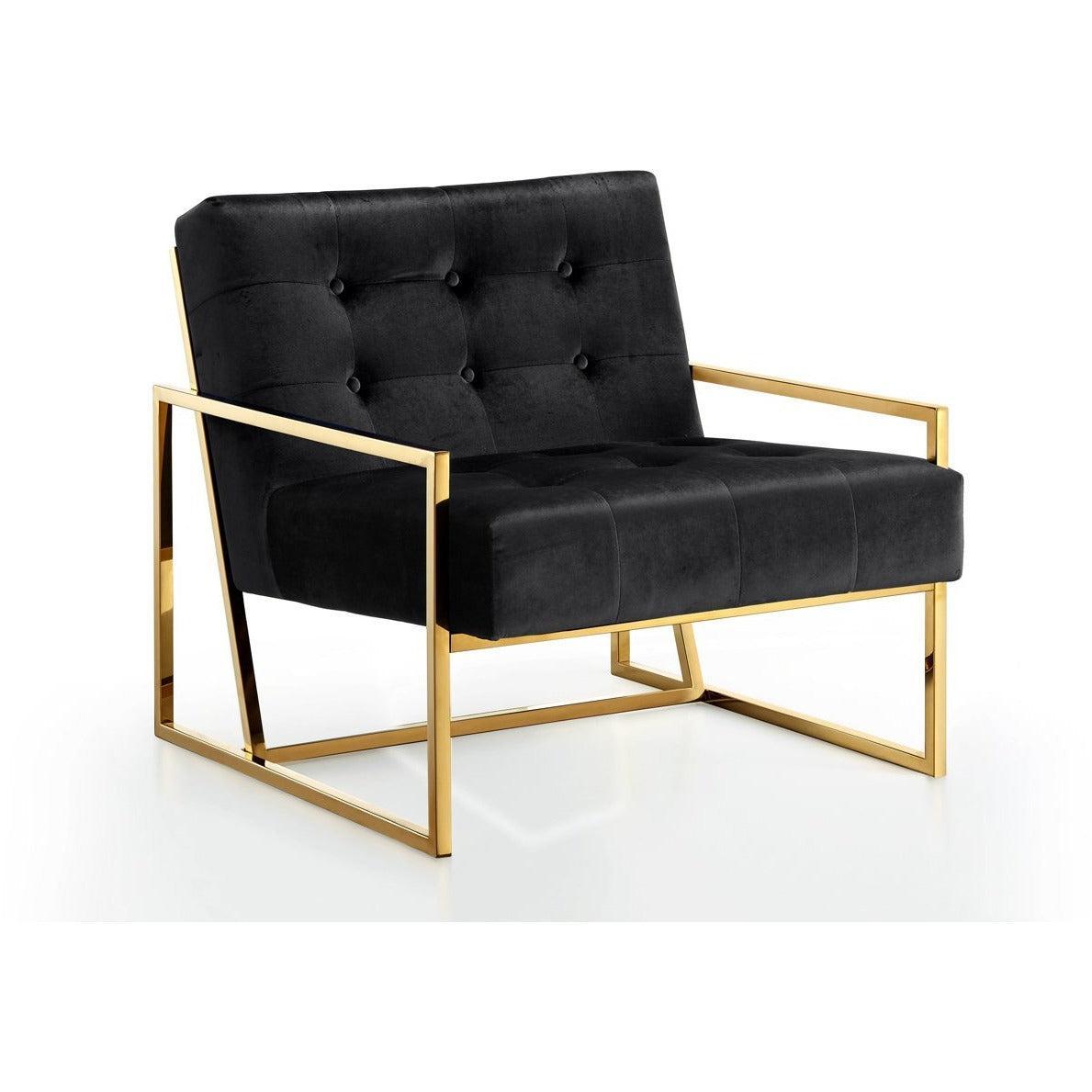 Meridian Furniture Pierre Black Velvet Accent ChairMeridian Furniture - Accent Chair - Minimal And Modern - 1