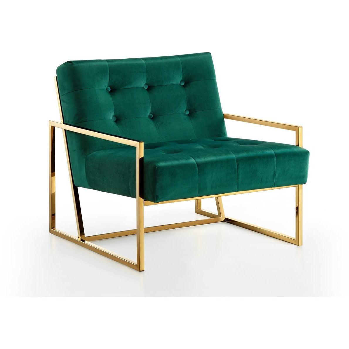 Meridian Furniture Pierre Green Velvet Accent ChairMeridian Furniture - Accent Chair - Minimal And Modern - 1
