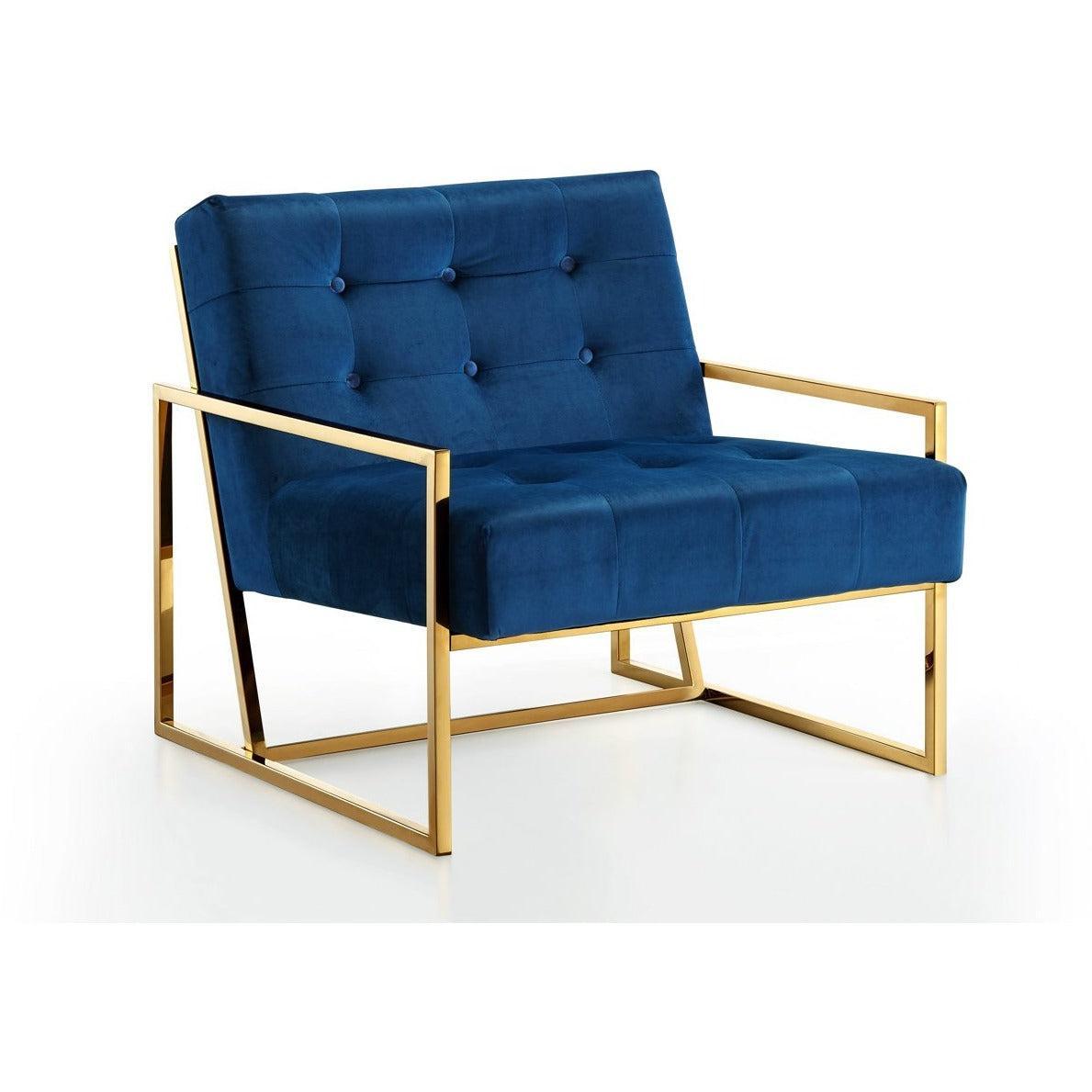Meridian Furniture Pierre Navy Velvet Accent ChairMeridian Furniture - Accent Chair - Minimal And Modern - 1