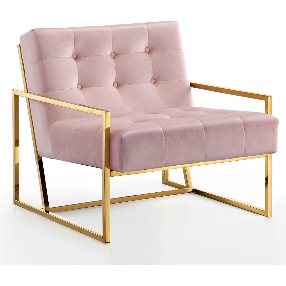 Meridian Furniture Pierre Pink Velvet Accent ChairMeridian Furniture - Accent Chair - Minimal And Modern - 1