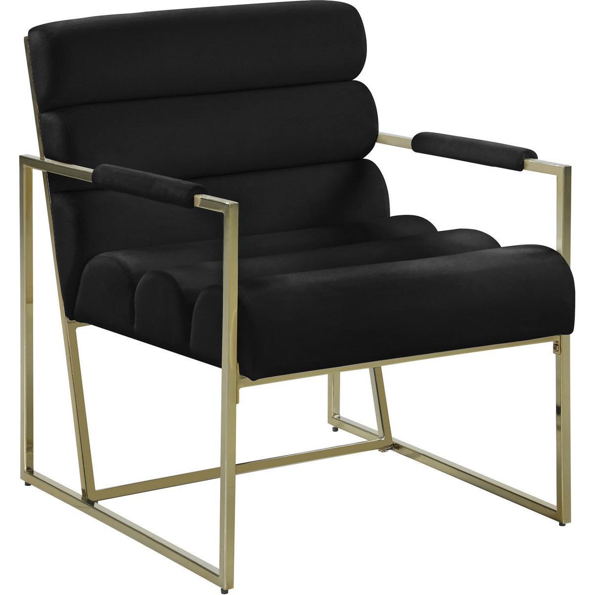 Meridian Furniture Zayne Black Velvet Accent ChairMeridian Furniture - Accent Chair - Minimal And Modern - 1