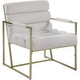 Meridian Furniture Zayne Cream Velvet Accent ChairMeridian Furniture - Accent Chair - Minimal And Modern - 1