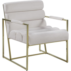 Meridian Furniture Zayne Cream Velvet Accent ChairMeridian Furniture - Accent Chair - Minimal And Modern - 1