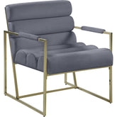 Meridian Furniture Zayne Grey Velvet Accent ChairMeridian Furniture - Accent Chair - Minimal And Modern - 1