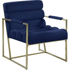 Meridian Furniture Zayne Navy Velvet Accent ChairMeridian Furniture - Accent Chair - Minimal And Modern - 1