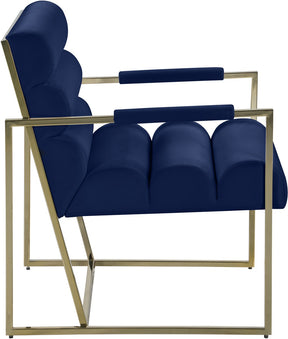 Meridian Furniture Zayne Navy Velvet Accent Chair