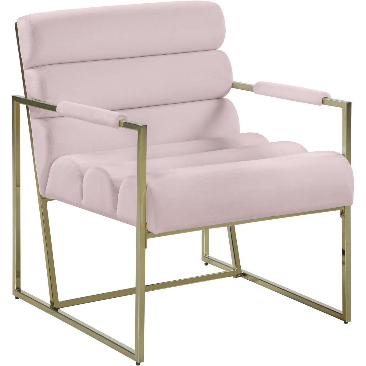 Meridian Furniture Zayne Pink Velvet Accent ChairMeridian Furniture - Accent Chair - Minimal And Modern - 1