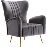 Meridian Furniture Opera Grey Velvet Accent ChairMeridian Furniture - Accent Chair - Minimal And Modern - 1