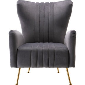 Meridian Furniture Opera Grey Velvet Accent Chair-Minimal & Modern
