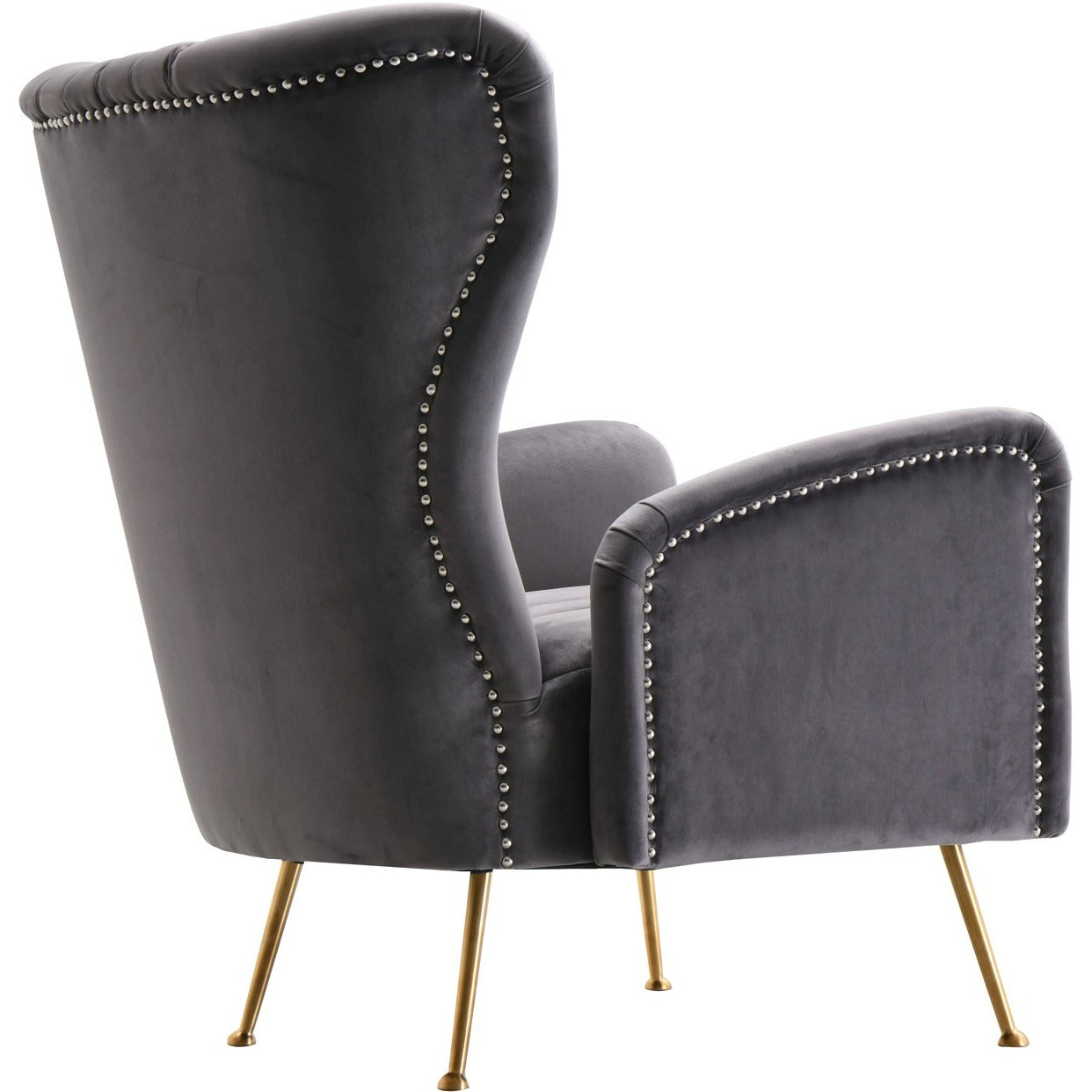 Meridian Furniture Opera Grey Velvet Accent Chair-Minimal & Modern