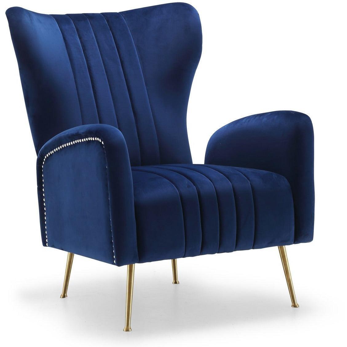 Meridian Furniture Opera Navy Velvet Accent ChairMeridian Furniture - Accent Chair - Minimal And Modern - 1
