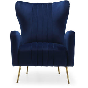 Meridian Furniture Opera Navy Velvet Accent Chair-Minimal & Modern