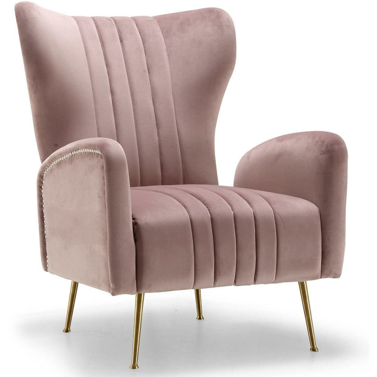 Meridian Furniture Opera Pink Velvet Accent ChairMeridian Furniture - Accent Chair - Minimal And Modern - 1