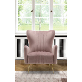 Meridian Furniture Opera Pink Velvet Accent Chair-Minimal & Modern