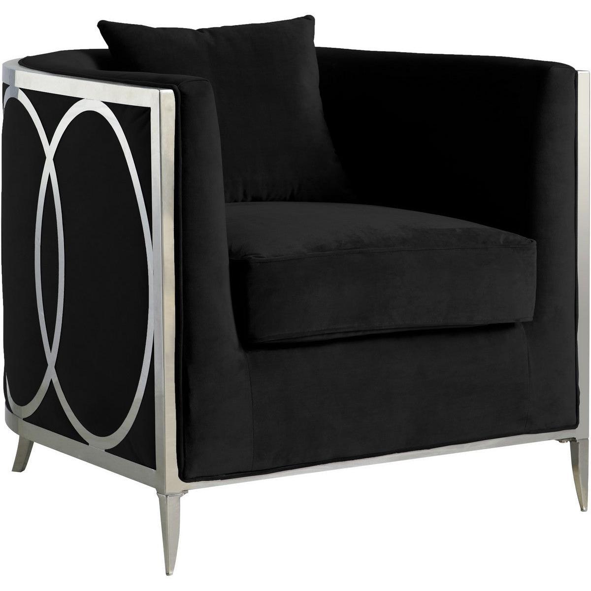 Meridian Furniture Circa Black Velvet Accent ChairMeridian Furniture - Accent Chair - Minimal And Modern - 1