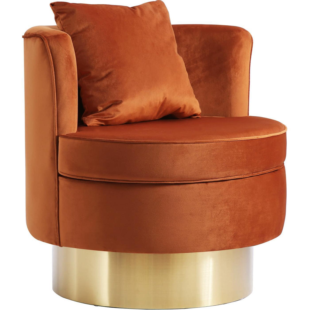 Meridian Furniture Kendra Cognac Velvet Accent ChairMeridian Furniture - Accent Chair - Minimal And Modern - 1