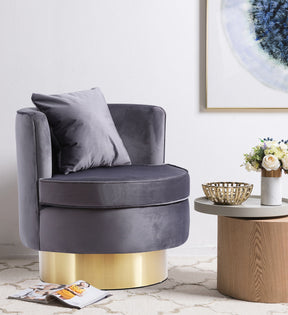 Meridian Furniture Kendra Grey Velvet Accent Chair