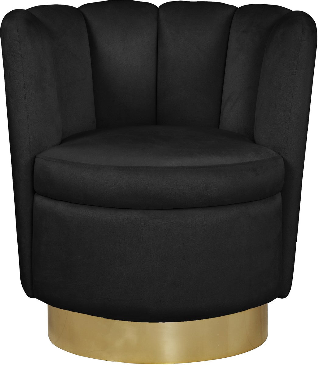 Meridian Furniture Lily Black Velvet Accent Chair
