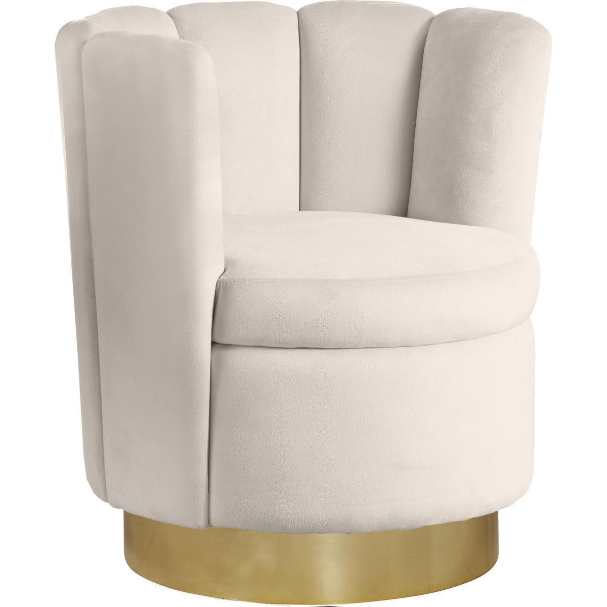 Meridian Furniture Lily Cream Velvet Accent ChairMeridian Furniture - Accent Chair - Minimal And Modern - 1