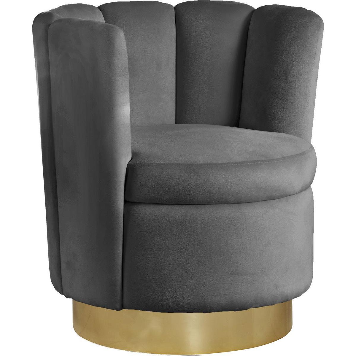 Meridian Furniture Lily Grey Velvet Accent ChairMeridian Furniture - Accent Chair - Minimal And Modern - 1