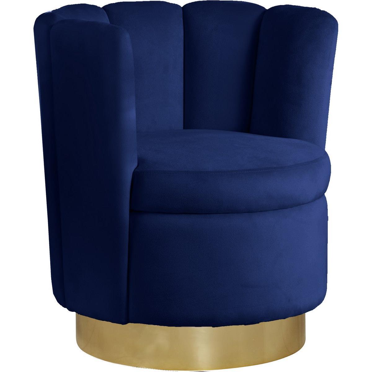Meridian Furniture Lily Navy Velvet Accent ChairMeridian Furniture - Accent Chair - Minimal And Modern - 1