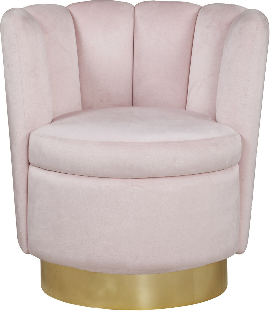 Meridian Furniture Lily Pink Velvet Accent Chair